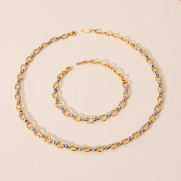 Minimalist 18k Gold Plated Paper Clip Link Chain Necklaces for Women Stainless Steel Gold Silver Choker Necklace Set Jewelry - Image 5