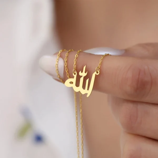 Waterproof 18K Gold Plated Stainless Steel Pendant Necklaces Women Islamic Arabic Religious Tiny Chain Necklace Jewelry - Image 4