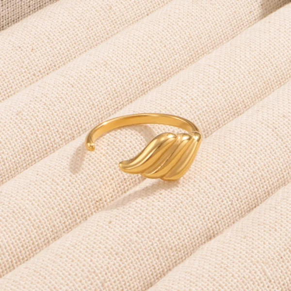 Hypoallergenic 18K Gold Plated Irregular Rings Women Designer Dainty Stainless Steel Open Ring Waterproof Jewelry - Image 5
