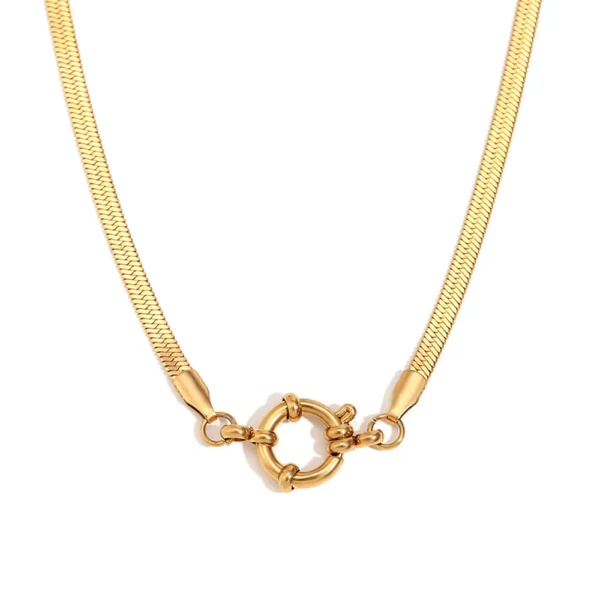 Minimalist 18K Gold Plated Single Snake Cuban Curb Cable Different Removable Charms Interlocking Chain Choker Necklace for Women - Image 3