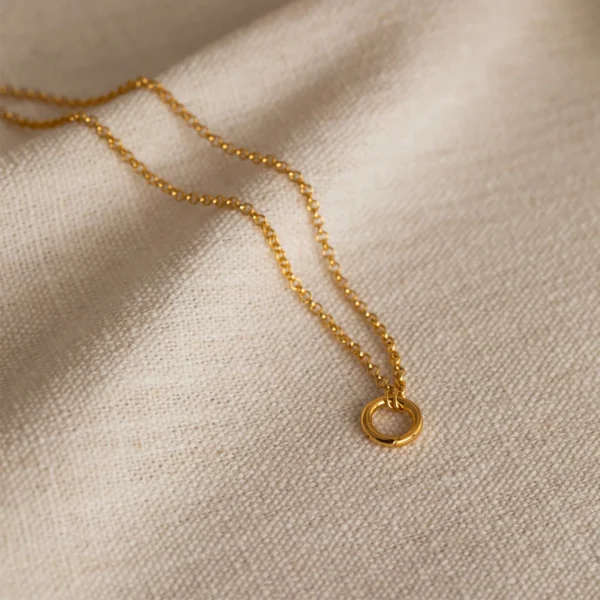 Minimalist Dainty Stainless Steel Round Push Clasp Necklace Women Designer 18k Gold Plated Charm Necklaces Non Tarnish Jewelry - Image 5