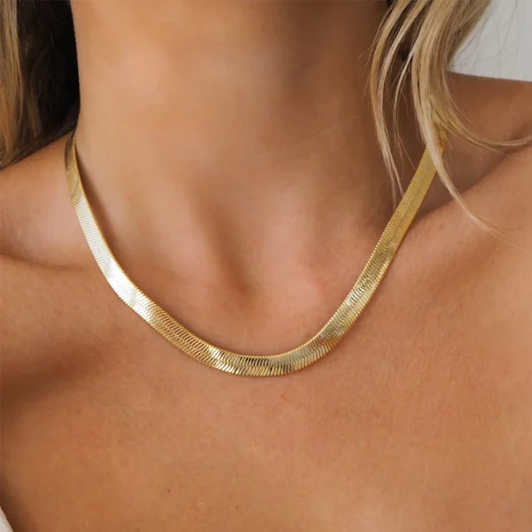 Waterproof 18k Gold Plated Twisted Rope Chain Pearl Necklaces Women Dainty Stainless Steel Snake Chain Choker Necklace Jewelry - Image 4