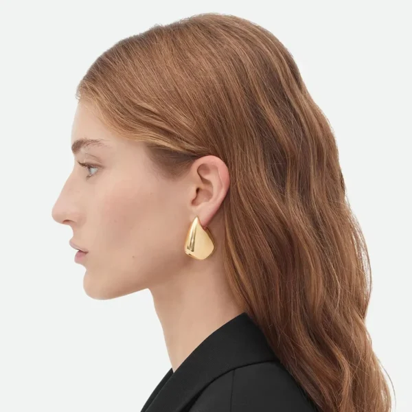Tarnish Free 18K Gold Pleated Geometric Stud Earrings Women Minimalist Stainless Steel Earring Waterproof Jewelry - Image 4