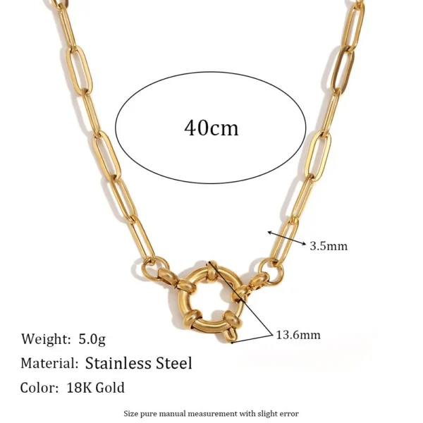 Minimalist 18K Gold Plated Single Snake Cuban Curb Cable Different Removable Charms Interlocking Chain Choker Necklace for Women - Image 2