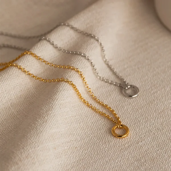 Minimalist Dainty Stainless Steel Round Push Clasp Necklace Women Designer 18k Gold Plated Charm Necklaces Non Tarnish Jewelry - Image 4