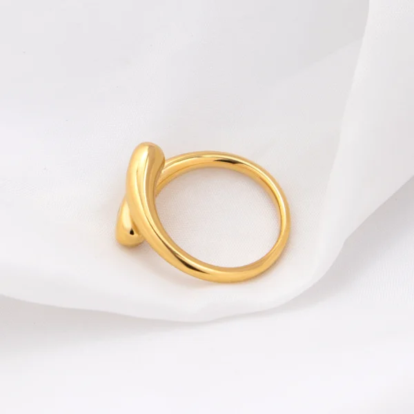 Glossy Tarnish Free Stainless Steel Snake Shape Ring Design 18K Gold Plated Cross Open Rings Jewelry for Women - Image 4