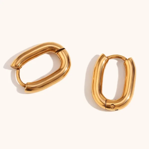 Minimalist Jewelry O Shape Mini Hoop Earring Women 18k Gold Plated Dainty Stainless Steel U Shape Huggie Hoop Earrings Jewelry - Image 3