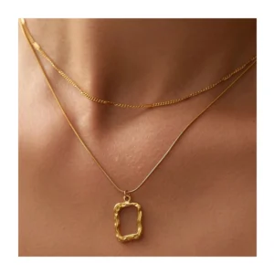 Minimalist 18k Gold Plated Thin Snake Chain Necklaces Women Dainty Stainless Layered Pendant Choker Necklace Jewelry