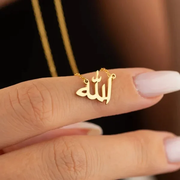 Waterproof 18K Gold Plated Stainless Steel Pendant Necklaces Women Islamic Arabic Religious Tiny Chain Necklace Jewelry - Image 2