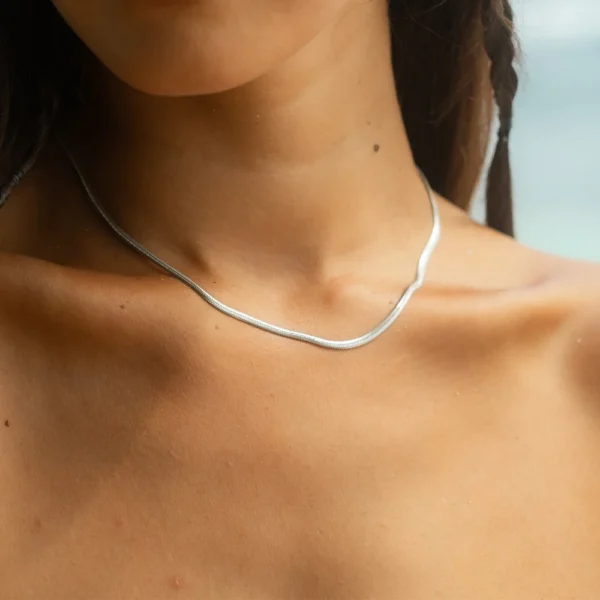 Tarnish Free 18k Gold Plated Choker Necklaces for Women Jewelry Minimalist Dainty Stainless Steel Snake Chain Necklace - Image 4
