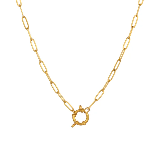 Tarnish Free Jewelry 18K Gold Plated Single Snake Chain For Removable Charms Interlocking Herringbone Choker Necklace Women - Image 6