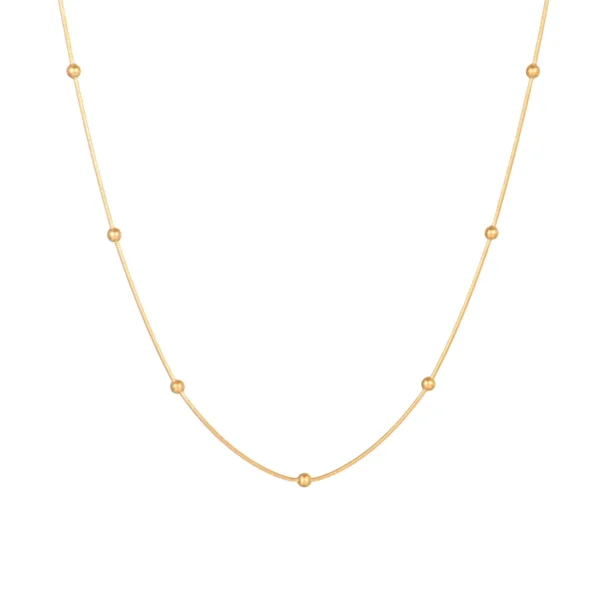 Tarnish Free 18k Gold Plated Beads Snake Bone Chain Necklace for Women Dainty Stainless Steel Simple Clavicle Necklace Jewelry - Image 2