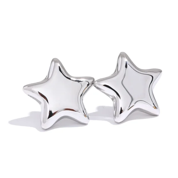 Wholesale Dainty Stainless Steel Star Stud Earrings Women Waterproof Chunky 18K Gold Plated Statement Earring Jewelry - Image 2
