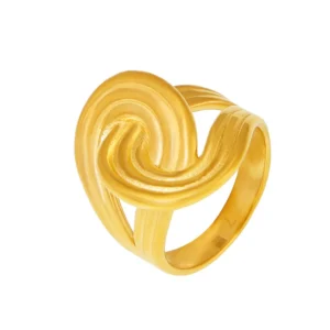 Waterproof Jewelry 18K Gold Plated Neo Gothic Knot Irregular Tie Ring Cowgirl Women Fashion Stainless Steel Twisted Stripes Ring