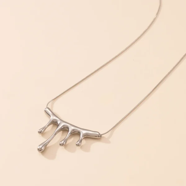 Minimalist 18k Gold Plated Thin Snake Chain Necklaces Women Design Fashion Jewelry Stainless Steel Water Drop Pendant Necklace - Image 6