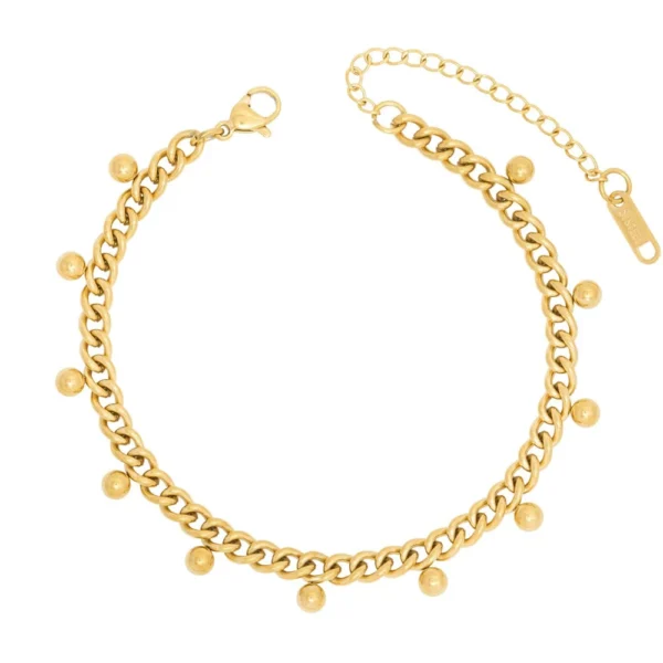 Minimalist 18k Gold Plated Stainless Steel Beaded Stacked Bracelet Femme Waterproof Dainty Paperclip Snake Rope Bracelets Women - Image 5