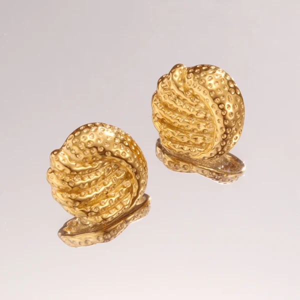 Tarnish Free 18K Gold Plated Stud Earrings for Women Dainty Stainless Steel Hammered Earring Waterproof Jewelry - Image 5