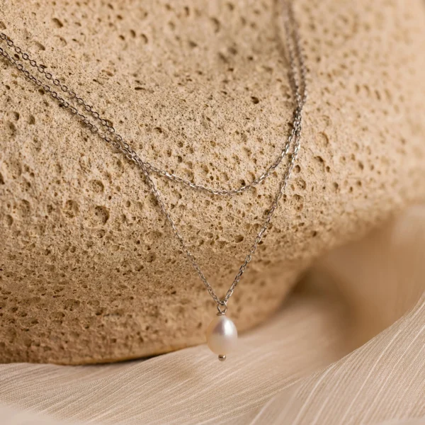 Dainty Freshwater Pearl Pendant Necklace Non Tarnish 18K Gold Plated Stainless Steel Chain Necklace Women Bridesmaid Jewelry - Image 6
