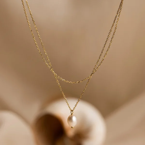 Dainty Freshwater Pearl Pendant Necklace Non Tarnish 18K Gold Plated Stainless Steel Chain Necklace Women Bridesmaid Jewelry - Image 5