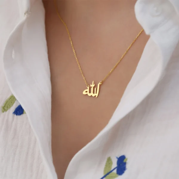 Waterproof 18K Gold Plated Stainless Steel Pendant Necklaces Women Islamic Arabic Religious Tiny Chain Necklace Jewelry - Image 5