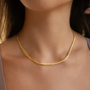 Minimalist 18K Gold Plated Cuban Link Chain Necklaces for Women Designer Waterproof Stainless Steel Choker NecklaceJewelry