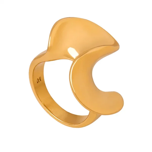 INS Fashion 18K Gold Plating Irregular Ruffled Rings Women Designer Stainless Steel Rings Statement Jewelry Waterproof - Image 2
