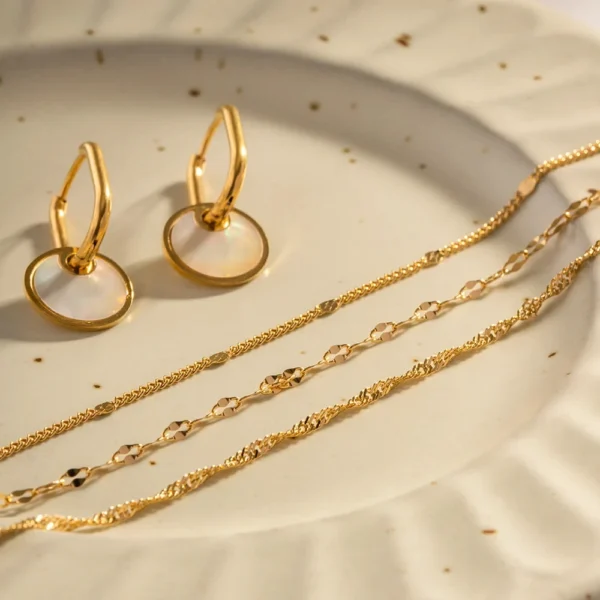 Minimalist 18k Gold Plated Three Layered Necklace for Women Dainty Stainless Chain Choker Necklace Hypoallergenic  Jewelry - Image 5