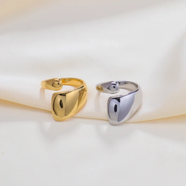 INS Fashion Minimalist 18K Gold Plated Danty Stainless Steel Open Rings for Women Girls Tarnish Free Jewelry Hypoallergenic - Image 6