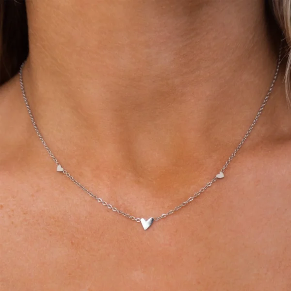 Tarnish Free 18K Gold Plated Tiny Heart Bracelets Necklace for Women Ladies Dainty Stainless Steel Chains Choker Necklace - Image 4