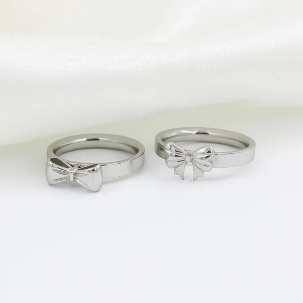 Dainty Stainless Steel Bow Tie Eternity Rings Fashion Thin 18k Gold Plated Butterfly Bow Knot Stackable Rings Jewelry Women - Image 6