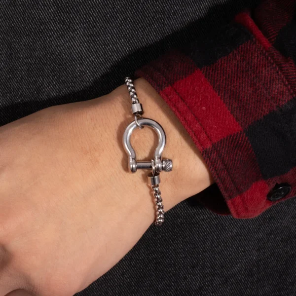 Minimalist 18K Gold Plated Box Chain Bracelets Jewelry Tarnish Free Stainless Steel Horseshoe Clasp Bracelet for Women Men - Image 6
