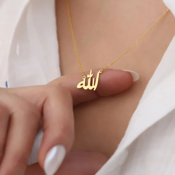 Waterproof 18K Gold Plated Stainless Steel Pendant Necklaces Women Islamic Arabic Religious Tiny Chain Necklace Jewelry - Image 3