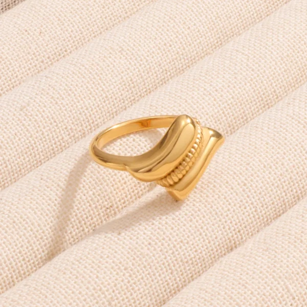 Hypoallergenic 18K Gold Plated Irregular Rings Women Designer Dainty Stainless Steel Open Ring Waterproof Jewelry - Image 4