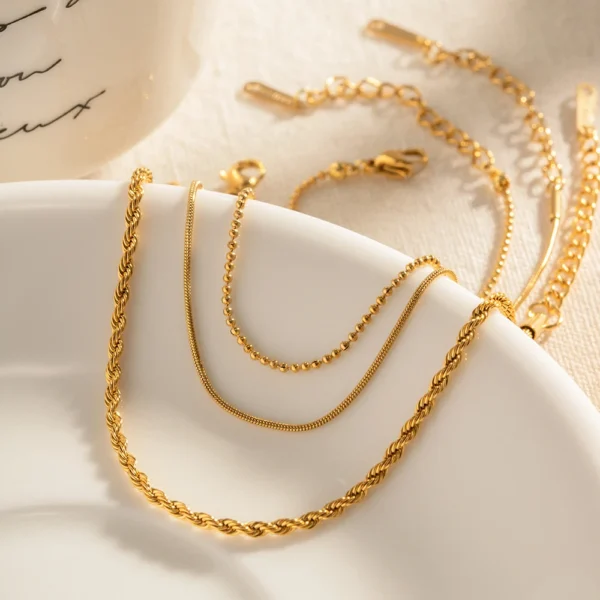 Dainty 18k Gold Plated Snake Chain Bracelet Femme Minimalist Stainless Steel Link Chain Bracelets Women Waterproof Jewelry - Image 5