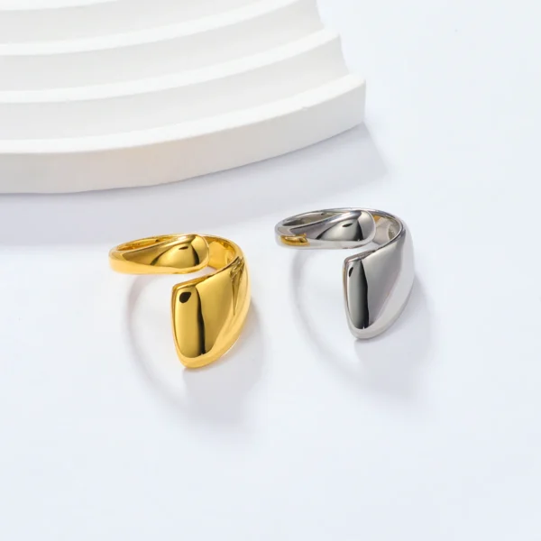 INS Fashion Minimalist 18K Gold Plated Danty Stainless Steel Open Rings for Women Girls Tarnish Free Jewelry Hypoallergenic - Image 5
