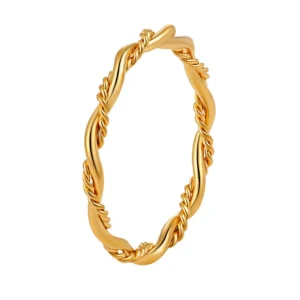 Minimalist Stainless Steel Geometric Twist Knot Rings for Women 18k Gold Plated Braided Rings Waterproof Jewelry