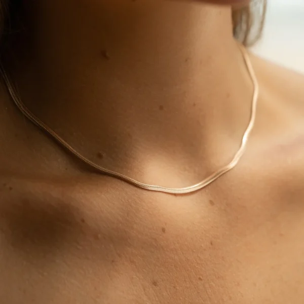 Tarnish Free 18k Gold Plated Choker Necklaces for Women Jewelry Minimalist Dainty Stainless Steel Snake Chain Necklace - Image 5
