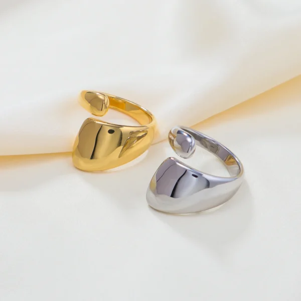 INS Fashion Minimalist 18K Gold Plated Danty Stainless Steel Open Rings for Women Girls Tarnish Free Jewelry Hypoallergenic - Image 4