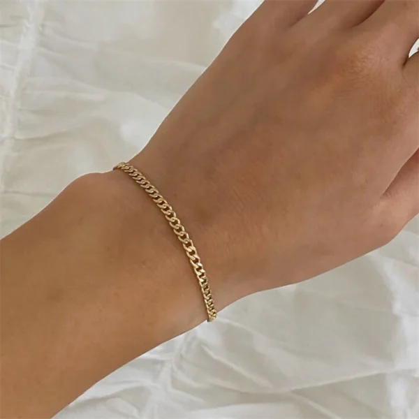 Minimalist 18K Gold Plated Twist Rope Bracelet for Girls Non Tarnish Stainless Steel Disc Chain Stackable Bracelets Women Set - Image 6