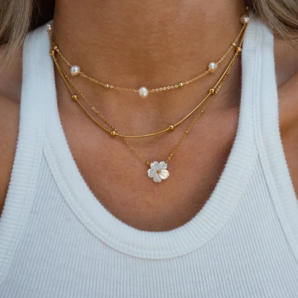 Tarnish Free 18k Gold Plated Beads Snake Bone Chain Necklace for Women Dainty Stainless Steel Simple Clavicle Necklace Jewelry - Image 3